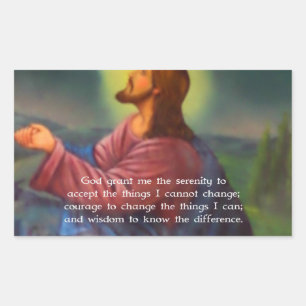 Das friedliche Gebet mit Jesus Christus-Malerei Rechteckiger Aufkleber