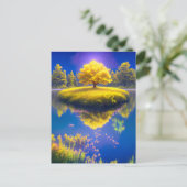 Das Friedliche Wachstum eines einsamen Baumes Postkarte (Stehend Vorderseite)