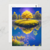 Das Friedliche Wachstum eines einsamen Baumes Postkarte (Vorne/Hinten)