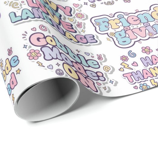 Das Friendsgiving-Fest-Einwickelpapier Geschenkpapier (Rolleneckpunkt)