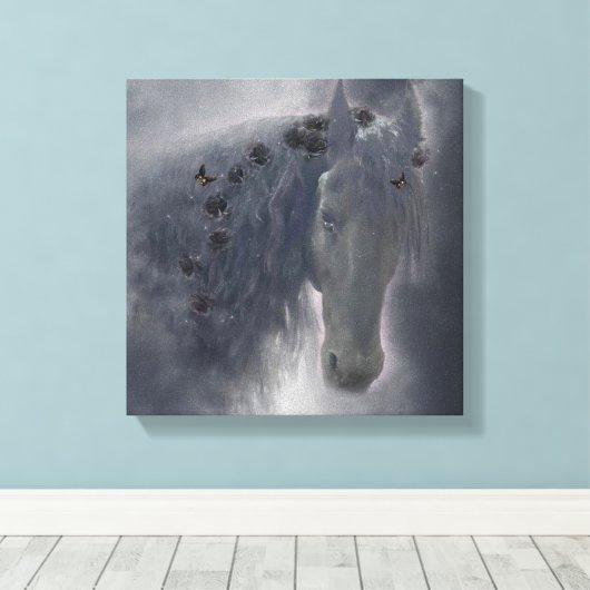 Das friesische Pferd - überzogene Leinwand (Insitu (Holzboden))