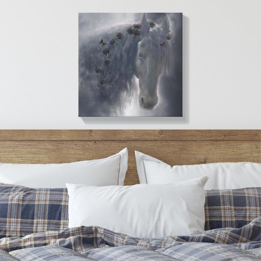 Das friesische Pferd - überzogene Leinwand (Insitu (Schlafzimmer))