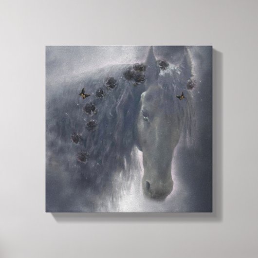 Das friesische Pferd - überzogene Leinwand (Vorderseite)