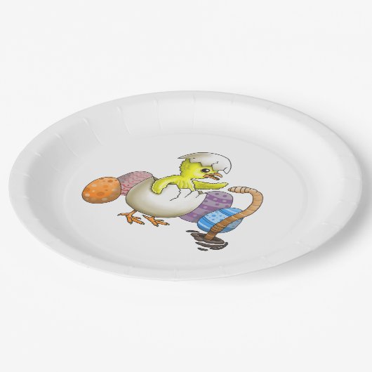 Das frisch gepeitschte Osterkätzchen Pappteller (Schrägansicht)