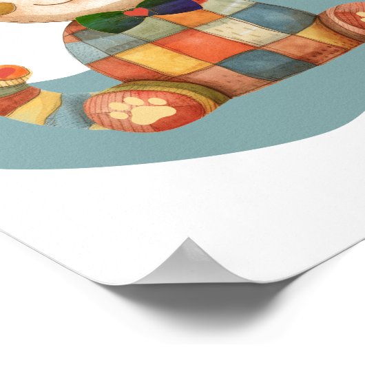 Das fröhliche, katzenfarbene Patchwork ist benutze Poster (Ecke)