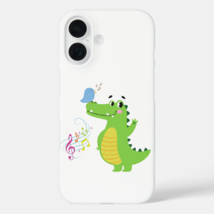 Das fröhliche Krokodil genießt die Melodie eines S iPhone 16 Hülle