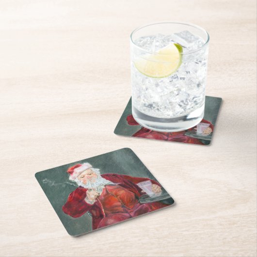 Das fröhliche Pint Rechteckiger Pappuntersetzer (Vor Ort)