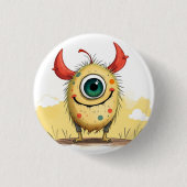 „Das fröhliche Punkti-Monster“ Button (Vorderseite)