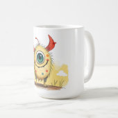 „Das fröhliche Punkti-Monster“ Kaffeetasse (VorderseiteRechts)