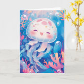 Das fröhliche Quallenglühen Karte (Gelbe Blume)