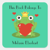 Das Froschprinz-Buchzeichen Quadratischer Aufkleber (Vorderseite)