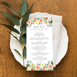 Das Frühjahrsmenü der Hochzeitskollektion Menükarte
