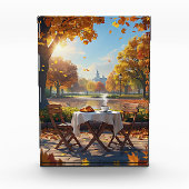 Das Frühstück im Herbst Fotoblock (Vorderseite)