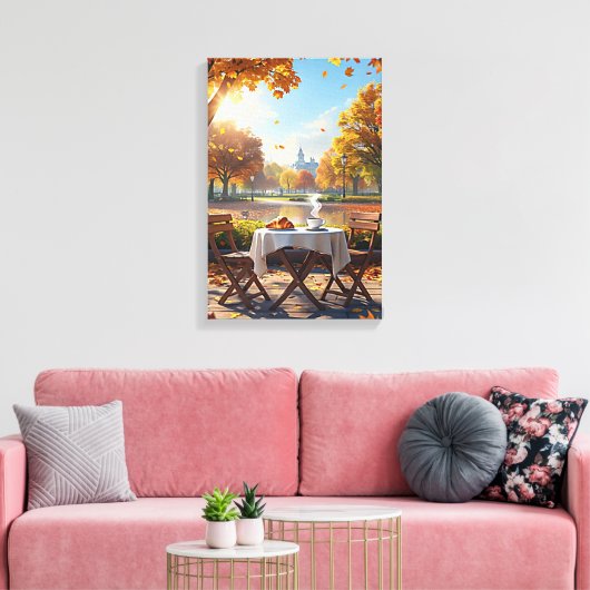 Das Frühstück im Herbst Leinwanddruck (Insitu (Wohnzimmer))
