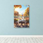 Das Frühstück im Herbst Leinwanddruck (Insitu (Holzboden))