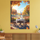 Das Frühstück im Herbst Leinwanddruck (Insitu (Wohnzimmer))