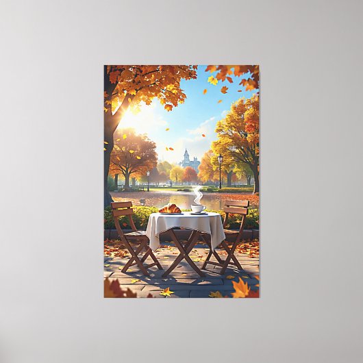 Das Frühstück im Herbst Leinwanddruck (Vorderseite)