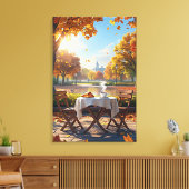 Das Frühstück im Herbst Leinwanddruck (Insitu (Wohnzimmer))