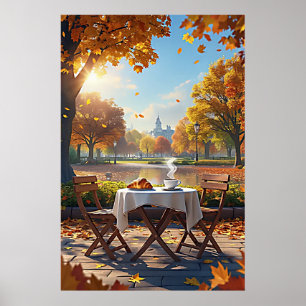 Das Frühstück im Herbst Poster