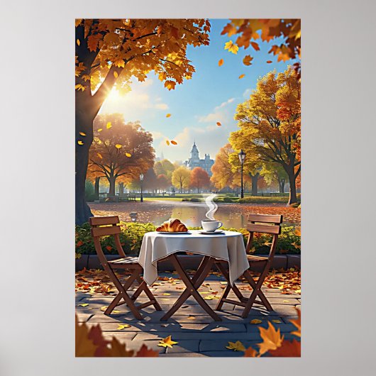 Das Frühstück im Herbst Poster (Vorne)