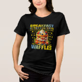 Das Frühstück ist besser mit Waffeln Tri-Blend Shirt (Vorderseite)
