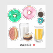 Das Frühstück muss ein Set mit Volumen 3 Aufkleber (Blatt)