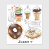 Das Frühstück muss Set mit 2 Aufklebern enthalten Aufkleber (Blatt)