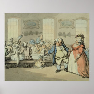 Das Frühstück, von "Szenen am Bath" (w/c & ink und Poster