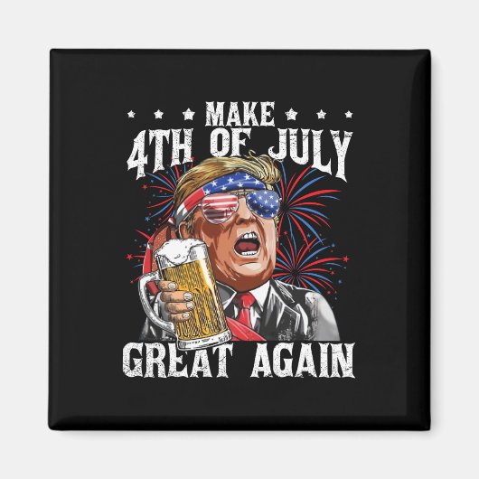 Das Funny Drinking Bierteam macht 4. Juli Großes J Magnet (Vorne)