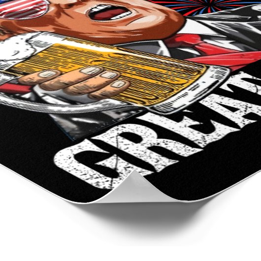 Das Funny Drinking Bierteam macht 4. Juli Großes J Poster (Ecke)