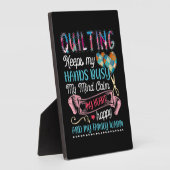 Das Funny Quilting Quilting Behalte mir die Hände  Fotoplatte (Seite)