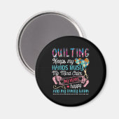 Das Funny Quilting Quilting Behalte mir die Hände Magnet (Vorderseite/Rückseite)