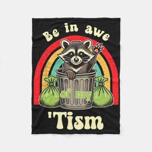 Das Funny Raccoon Autismus-Bewusstsein ist mir bew Fleecedecke (Vorderseite)