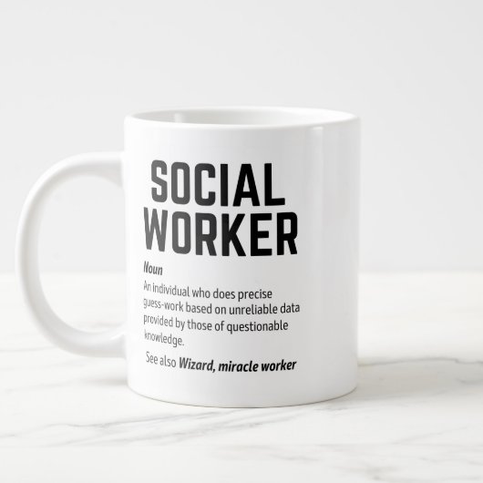 Das Funny Social Worker-Wörterbuch - Definition-Ka Jumbo-Tasse (Links)