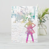 Das Furchtlose Mädchen (Wasserfarbe) Dankeskarte (Stehend Vorderseite)