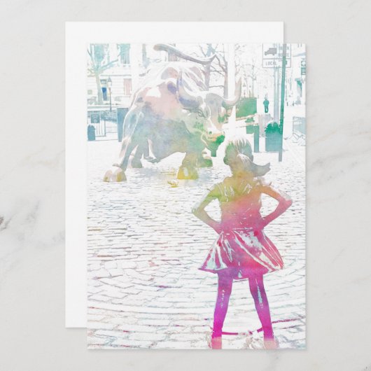 Das Furchtlose Mädchen (Wasserfarbe) Dankeskarte (Vorne/Hinten)