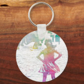 Das Furchtlose Mädchen (Wasserfarbe) Schlüsselanhänger (Vorderseite)