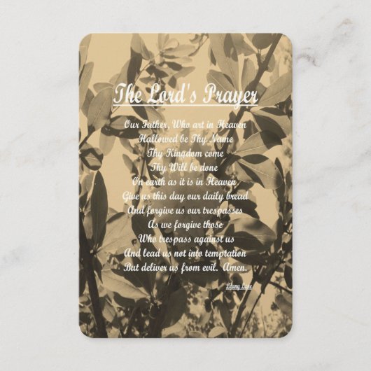 Das Fürstengebet Begleitkarte (Vorderseite)