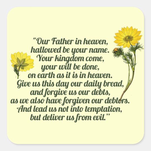 Das Fürstengebet Quadratischer Aufkleber (Vorderseite)