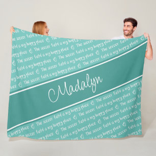 Das Fußballfeld ist mein glücklicher Ort aquamarin Fleecedecke