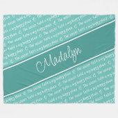 Das Fußballfeld ist mein glücklicher Ort aquamarin Fleecedecke (Vorderseite (Horizontal))