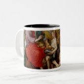 Das Füttern der fünf tausend Zweifarbige Tasse (Vorderseite Links)