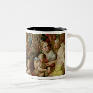 Das Füttern der fünf tausend Zweifarbige Tasse