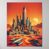 Das futuristische Martian City Poster im Stil des  (Vorne)