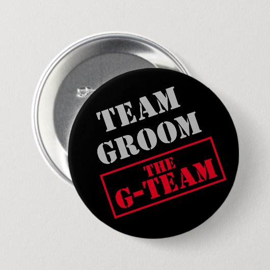 Das G-Team Team Groom Button (Vorne & Hinten)
