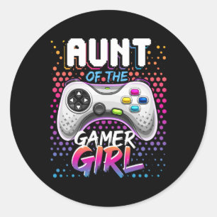 Das Gamer Girl Matching Video Game Birthday Gif Runder Aufkleber