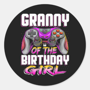 Das Gamer Girl Matching Video Game zum Geburtstag Runder Aufkleber