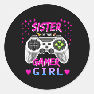 Das Gamer Girl Video Game zum Geburtstag Runder Aufkleber