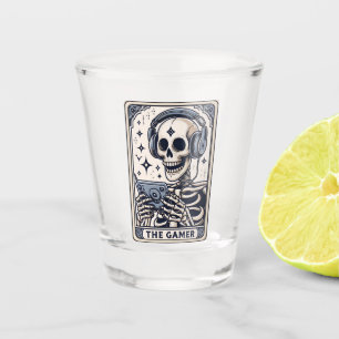 Das Gamer-Skelett-Tarotkarte Schnapsglas