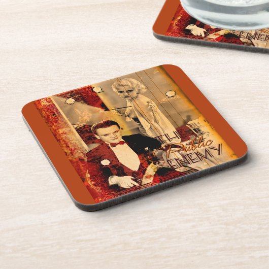 Das Gangster-Blonde-Mädchen Getränkeuntersetzer (Linke Seite)